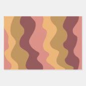 波状ストライプカラフルピンク紫レトロ自然贈り物 ラッピングペーパーシート (正面2)