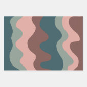 波状ストライプカラフルピンク紫レトロ自然贈り物 ラッピングペーパーシート (正面)