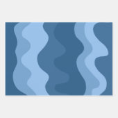 波状ストライプカラフルピンク紫レトロ自然贈り物 ラッピングペーパーシート (正面3)