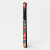 波状ストライプパターン(赤、ピンク、青) Case-Mate iPhoneケース (裏面/左)