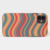 波状ストライプパターン(赤、ピンク、青) Case-Mate iPhoneケース (裏面(横))