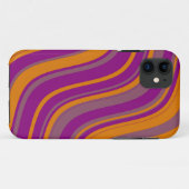 波状ストライプパターン（黄、紫） Case-Mate iPhoneケース (裏面(横))