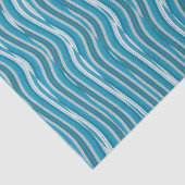 波状ターコイズと白ストライプ色 薄葉紙 (詳細)