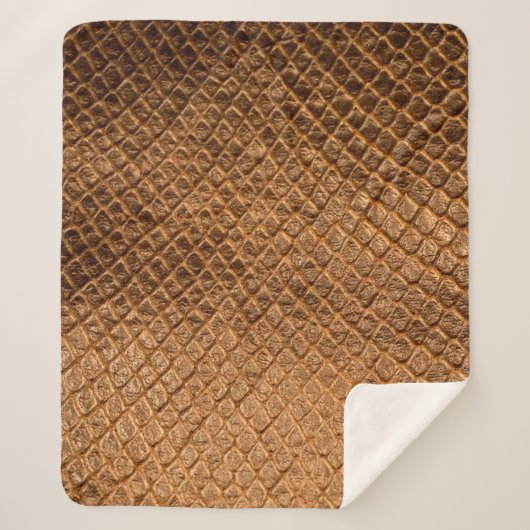 波状テクスチャの背景に青銅スネーク革 シェルパブランケット (正面)