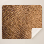 波状テクスチャの背景に青銅スネーク革 シェルパブランケット (正面(横))