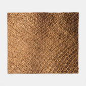 波状テクスチャの背景に青銅スネーク革 フリースブランケット (正面(横))