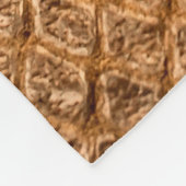 波状テクスチャの背景に青銅スネーク革 フリースブランケット (角)