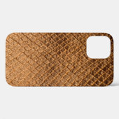 波状テクスチャの背景に青銅スネーク革 Case-Mate iPhoneケース (裏面 (横))
