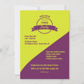 波状デザインフォトフィットネス招待状 招待状 (裏面)