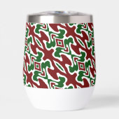 波状トリップ(幻覚体験)のようなレトロモダンクリスマスストライプパターン (正面)