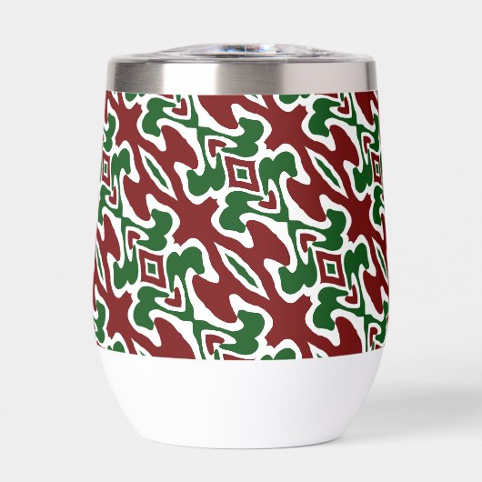 波状トリップ(幻覚体験)のようなレトロモダンクリスマスストライプパターン (正面)