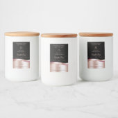 波状バラ金ゴールドデコーブラックモノグラム製品ラベル フードラベル (ボトル)