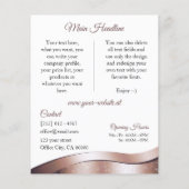 波状バラ金ゴールドデコールホワイトロゴとモノグラムフライヤー チラシ (裏面)