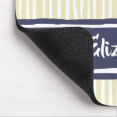 波状パインターリーストライプズ海軍とクリーム名 マウスパッド (コーナー)