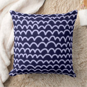 波状パターン – ネイビー深い000033のパウダーブルー クッション (ブランケット)