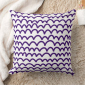 波状パターン – 白の深い紫 クッション (ブランケット)