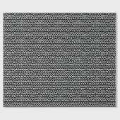 波状パターン – 黒の上に白 ラッピングペーパー (フラット)