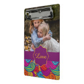 波状パーソナライズされたカラフルストライプ渦巻きパターン ミニクリップボード (アングル2)