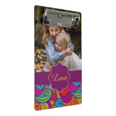 波状パーソナライズされたカラフルストライプ渦巻きパターン ミニクリップボード (アングル)