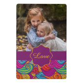 波状パーソナライズされたカラフルストライプ渦巻きパターン ミニクリップボード (裏面)