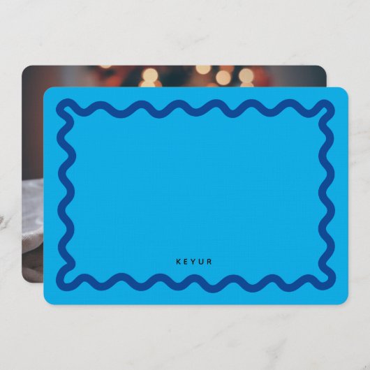 波状パーソナライズされた文具ノートフォトカード ノートカード (正面/裏面)