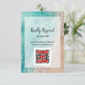 波状ビーチシーサイドアウトドアウェディングRSVPオンライン 招待状 (スタンド正面)