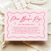 波状ピンクブライダルシャワーレシピカード エンクロージャーカード