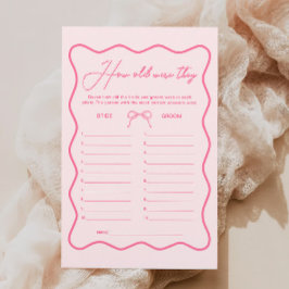 波状ピンクボウブライダルシャワー推測エイジゲーム