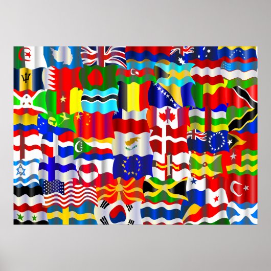 波状フラグ壁紙 ポスター (正面)