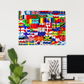 波状フラグ壁紙 ポスター (ホームオフィス)