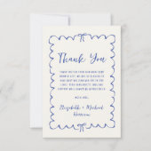 波状フレームお洒落男の赤ちゃんシャワー サンキューカード (正面)