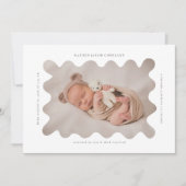 波状フレームの誕生発表写真 案内状 (正面)