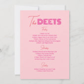 波状フレームレトロバチェロレッテ週末の日程 招待状 (裏面)