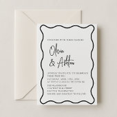 波状フレーム，波状縁ど,モダン結婚式招待状 セーブザデート