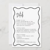 波状フレーム、波状縁ど、モダン詳細カード セーブザデート (正面)