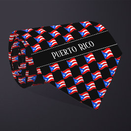 波状プエルトリコ国旗のパターン ネクタイ