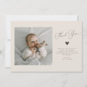 波状ベージュのフレーム誕生発表写真 案内状 (裏面)