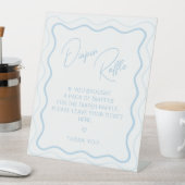 波状ホタテレトロ男の赤ちゃんシャワーおむつラッフル 台座サイン (インサイチュ)