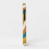 波状ポップ・アートのレトロパタストライプーンティール(緑がかった色)オークルイニシャル Case-Mate iPhoneケース (裏面/左)