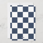 波状モダンエッジのチェックミニマル写真クリスマス シーズンカード (裏面)