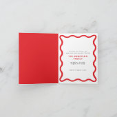 波状モダンエッジのチェックミニマル写真クリスマス シーズンカード (内部)