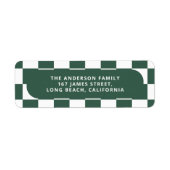 波状モダンエッジのチェックミニマル写真クリスマス ラベル (正面)