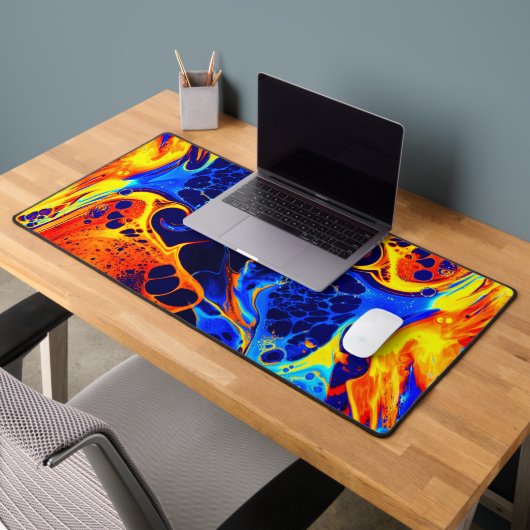 波状モダンカラフル抽象芸術スタイル デスクマット (オフィス2)
