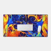 波状モダンカラフル抽象芸術スタイル デスクマット (キーボード&マウス)