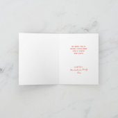 波状モダンレトロGroovyクリスマスレッドピンクホリデイ カード (内部)