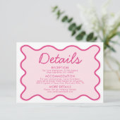 波状モダン湾曲はっきりしたレトロピ結婚ンク詳細 招待状 (スタンド正面)