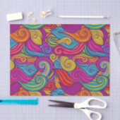 波状ユニークカラフルストライプ渦巻きパターン 薄葉紙 (クラフト)