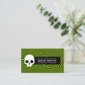 波状ライン及びスカルのモダンのロイヤリティ 名刺 (スタンド正面)