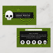 波状ライン及びスカルのモダンのロイヤリティ 名刺 (正面/裏面)