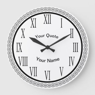 波状リングや輪デザインと垂直ローマ数字 ラージ壁時計